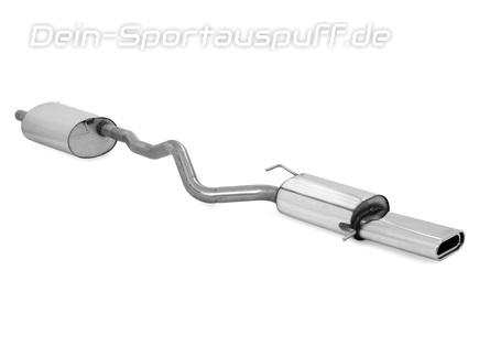 Fox Edelstahl Sportauspuff-Komplettanlage ab Kat VW T6 4motion 160x80mm flachoval eingerollt abgeschrägt mit Absorber