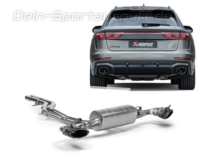 Akrapovic Evolution Line Titan Sportauspuff-Komplettanlage ab VSD Audi RS Q8 Typ 4M je 1x oval seitlich abgeschrägt aus Carbon (Mod. ab 2025)