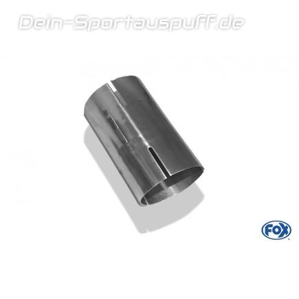 FOX Edelstahl Doppelmuffe Rohradapter 89mm innen geschlitzt auf 65mm innen geschlitzt FOX Edelstahl Doppelmuffe Rohradapter 89mm innen geschlitzt auf 65mm innen geschlitzt