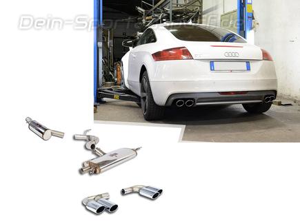 Supersprint Edelstahl Duplex Sportauspuff-Komplettanlage ab Kat Audi TTS 8J je 2x90x70mm oval eingerollt abgeschrägt
