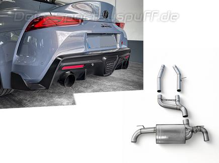 EGO-X Edelstahl Duplex Ø89mm Sportauspuff-Komplettanlage ab OPF mit Klappe Toyota GR Supra inkl. Endrohrsatz nach Wahl