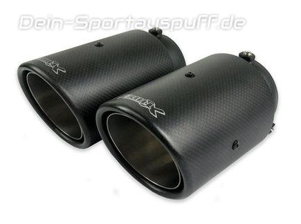 BULL-X Carbon Endrohrsatz zum Aufstecken 2x114mm rund abgeschrägt (76mm Anschluss)