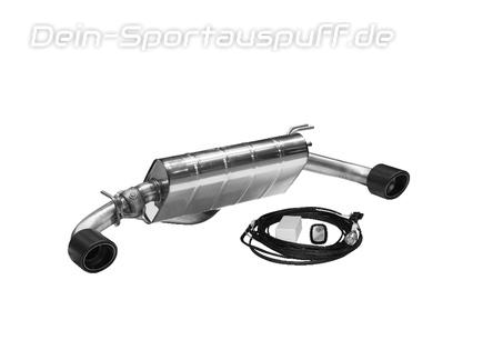 Bastuck Edelstahl Duplex Sportauspuff mit Klappensteuerung Toyota Yaris GR Facelift je 110mm rund eingerollt abgeschrägt aus Carbon