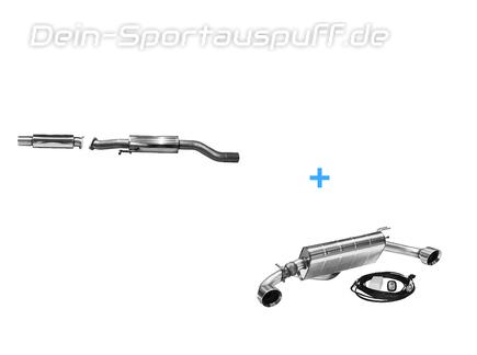 Bastuck Edelstahl Duplex Sportauspuff-Komplettanlage ab OPF mit Klappe Toyota Yaris GR Facelift je 110mm rund doppelwandig abgeschrägt