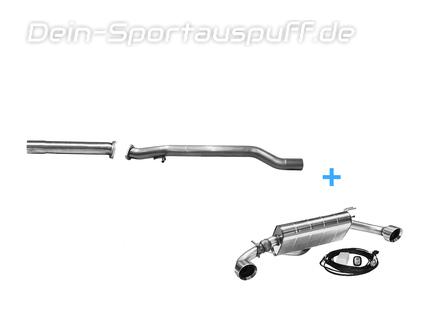 Bastuck Edelstahl Duplex Racing-Komplettanlage ab OPF mit Klappe Toyota Yaris GR Facelift je 110mm rund doppelwandig abgeschrägt