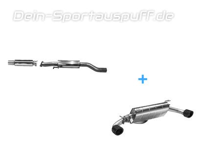 Bastuck Edelstahl Duplex Sportauspuff-Komplettanlage ab OPF Toyota Yaris GR Facelift je 110mm rund eingerollt abgeschrägt aus Carbon