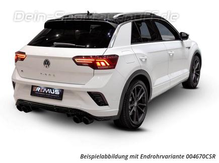 Remus Edelstahl Duplex Sportauspuff-Komplettanlage ab OPF inkl. Klappensteuerung VW T-Roc R (Motorcode DNF) inkl. Endrohrsatz nach Wahl