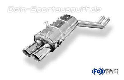 Fox Edelstahl Sportauspuff BMW 5er E34 540i 2x76mm rund doppelwandig abgeschrägt