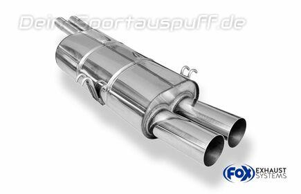 Fox Edelstahl Sportauspuff-Komplettanlage ab Kat BMW 5er E34 540i 2x76mm rund