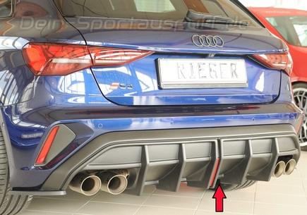 Rieger Heckeinsatz ABS/schwarz matt für je 2x100x81mm ovale Endrohre rechts/links Audi A3 inkl. S3 8Y Facelift
