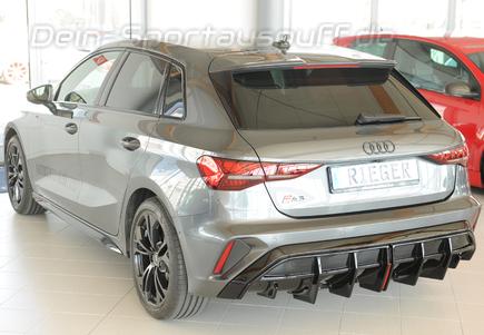 Rieger Heckeinsatz ABS/schwarz glänzend für Audi A3 8Y S-Line Facelift