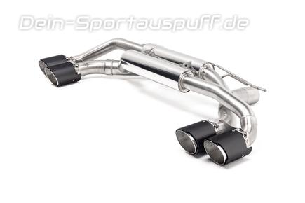 Eisenmann Edelstahl Duplex Sportauspuff BMW M5 G90 je 2x110mm rund doppelwandig abgeschrägt mit schwarzer Außenhülle
