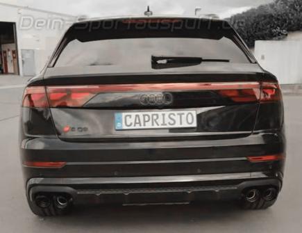Capristo Edelstahl Duplex Sportauspuff-Komplettanlage ab OPF Audi SQ8 Typ 4M je 2x rund abgeschrägt Capristo Edelstahl Duplex Sportauspuff-Komplettanlage ab OPF Audi SQ8 Typ 4M je 2x rund abgeschrägt