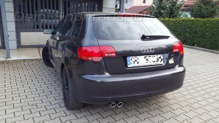 Ulter Sportauspuff Audi A3 8P 2003-2012 70mm rund eingerollt abgeschrägt mit Absorber