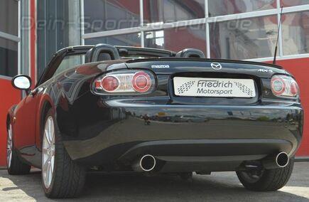 Friedrich-Motorsport Edelstahl Duplex Sportauspuff-Komplettanlage ab Kat Mazda MX-5 Typ NC inkl. Endrohrsatz nach Wahl Friedrich-Motorsport Edelstahl Duplex Sportauspuff-Komplettanlage ab Kat Mazda MX-5 Typ NC inkl. Endrohrsatz nach Wahl