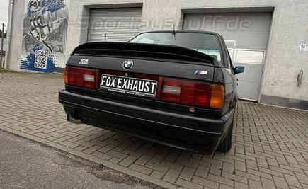 Fox Edelstahl Sportauspuff BMW 3er E30 318is für M-Technik 2-Heck 1x76mm rund DTM