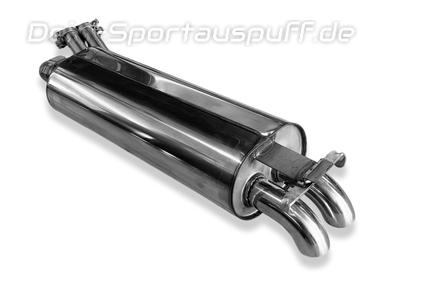 Fox Edelstahl Sportauspuff Mercedes E-Klasse W123 230 E 2x55mm Dieseloptik nach unten gebogen (Mod. mit Kat)