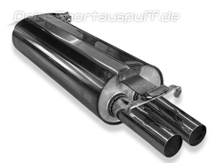 Fox Edelstahl Sportauspuff Mercedes E-Klasse W123 230 E 2x55mm rund (Mod. mit Kat)