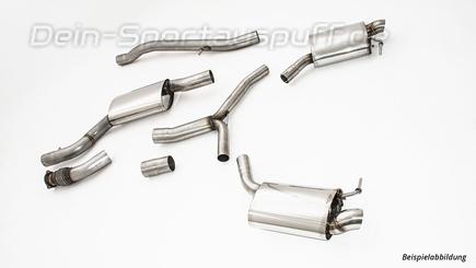 Friedrich-Motorsport Edelstahl Ø76mm Duplex Sportauspuff-Komplettanlage ab OPF Audi A4 B9 40 TFSI quattro Facelift Friedrich-Motorsport Edelstahl Ø76mm Duplex Sportauspuff-Komplettanlage ab OPF Audi A4 B9 40 TFSI quattro Facelift