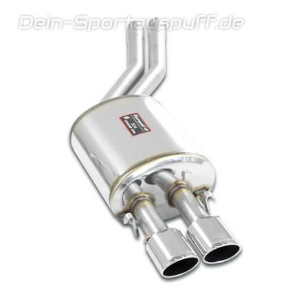 Supersprint Edelstahl Sportauspuff Mercedes SL R107 (Bj. 71-80) 2x90x70mm oval eingerollt abgeschrägt