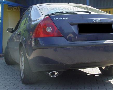 Ulter Sportauspuff Ford MONDEO mk3 Lim., Fließheck 10/00-06 120x80mm oval eingerollt abgeschrägt mit Absorber