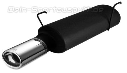 Ulter Sportauspuff Peugeot 206 98-03 120x80mm oval eingerollt gerade mit Absorber