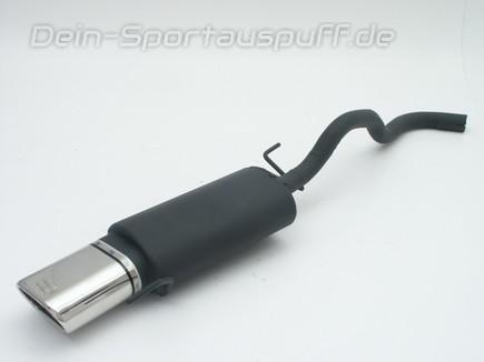 Ulter Sportauspuff Volkswagen POLO 6N 95-01 145x75mm flachoval eingerollt abgeschrägt mit Absorber