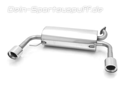 Fox Edelstahl Duplex Sportauspuff Suzuki Swift Sport 3 SG Typ MZ EZ ab 2005 1x100mm rund eingerollt abgeschrägt mit Absorber