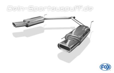 Fox Edelstahl Duplex Sportauspuff VW T4 Bus Transporter Caravelle Multivan 160x80mm flachoval eingerollt abgeschrägt mit Absorber