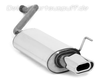 Fox Edelstahl Sportauspuff Audi 80 B4 Limousine/Avant 1.6-2.0l 135x80mm flachoval eingerollt abgeschrägt mit Absorber