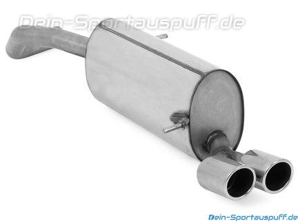 Fox Edelstahl Sportauspuff Audi A1 1.2l 1.6TDI 2x90mm rund eingerollt abgeschrägt