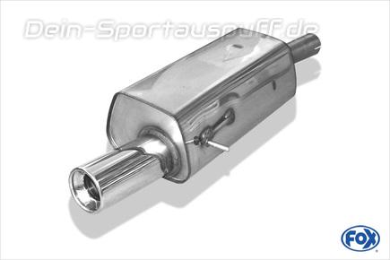 Fox Edelstahl Sportauspuff Ford Fiesta MK6 ST150 Typ Bj.05-08 1x90mm rund eingerollt gerade mit Absorber