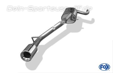 Fox Edelstahl Sportauspuff Ford Focus 2 Fließheck Bj.04-08 1x90mm rund eingerollt gerade mit Absorber