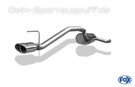 Fox Edelstahl Sportauspuff Ford Focus 2 Fließheck Bj.04-08 106x71mm oval eingerollt abgeschrägt mit Absorber