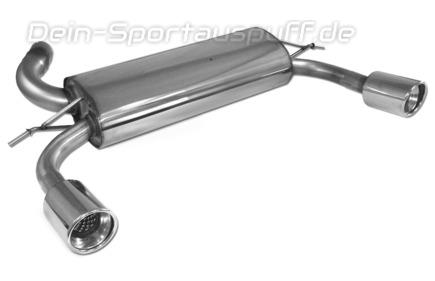 Fox Edelstahl Duplex Sportauspuff Ford Focus 2 RS ab 2009 1x100mm rund eingerollt abgeschrägt mit Absorber