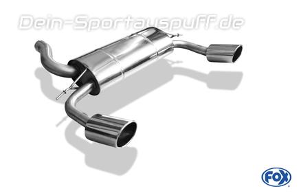 Fox Edelstahl Duplex Sportauspuff Ford Focus 2 RS ab 2009 129x106mm oval eingerollt abgeschrägt