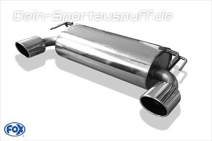Fox Edelstahl Duplex Sportauspuff Mitsubishi Lancer Evolution X - Evo 10 1x129x106mm oval eingerollt abgeschrägt
