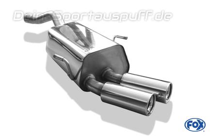 Fox Edelstahl Sportauspuff Renault Avantime 2x80mm rund eingerollt gerade mit Absorber