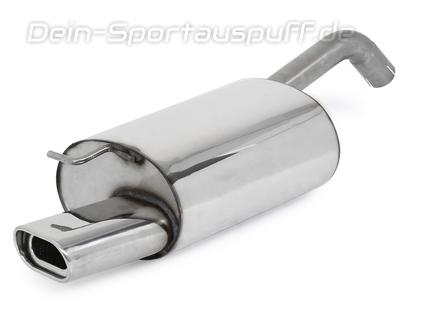 Fox Edelstahl Sportauspuff Toyota Corolla E12 Schrägheck 135x80mm flachoval eingerollt abgeschrägt mit Absorber