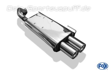 Fox Edelstahl Sportauspuff Toyota Celica T20 Bj.94-99 2x90mm rund eingerollt gerade mit Absorber