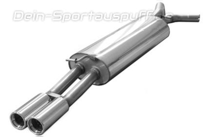 Fox Edelstahl Sportauspuff VW Bora 1J inkl. Variant 2x76mm rund eingerollt gerade mit Absorber