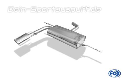 Fox Edelstahl Sportauspuff VW Eos 129x106mm oval eingerollt abgeschrägt