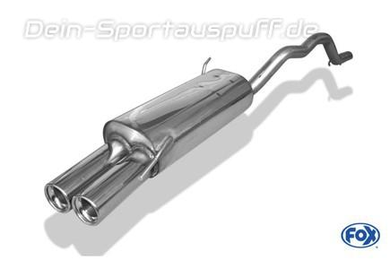 Fox Edelstahl Sportauspuff VW T4 Syncro ab 90 2x80mm rund eingerollt gerade mit Absorber