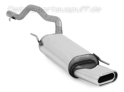 Fox Edelstahl Sportauspuff VW T4 Syncro ab 90 160x80mm flachoval eingerollt abgeschrägt mit Absorber