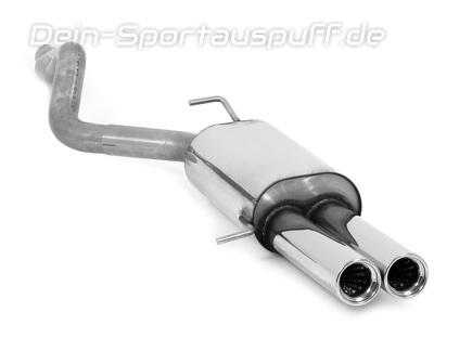 Fox Edelstahl Sportauspuff VW T5 4motion Caravelle Kombi Multivan 2x80mm rund eingerollt gerade mit Absorber