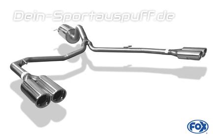 Fox Edelstahl Duplex Sportauspuff VW Amarok 4x4 2x80mm rund eingerollt abgeschrägt mit Absorber