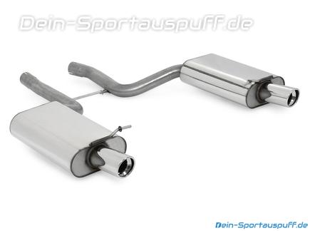 Fox Edelstahl Duplex Sportauspuff Audi A4 B7 quattro Typ 8E Limousine/Avant 1x90mm rund eingerollt abgeschrägt mit Absorber