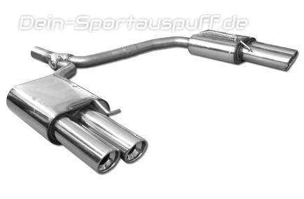 Fox Edelstahl Duplex Sportauspuff Audi A5 B8 Coupe 2.0l TFSI inkl. Quattro je 2x90mm rund eingerollt abgeschrägt mit Absorber