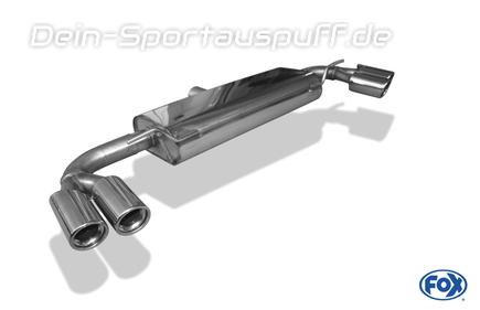 Fox Edelstahl Duplex Sportauspuff Audi TT 8J Coupe u. Roadster 2x80mm rund eingerollt abgeschrägt mit Absorber