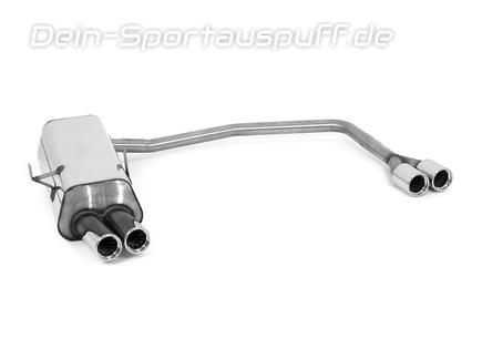 Fox Edelstahl Duplex Sportauspuff BMW 3er E36 Limo Touring Coupe Cabrio 2x76mm rund eingerollt gerade mit Absorber